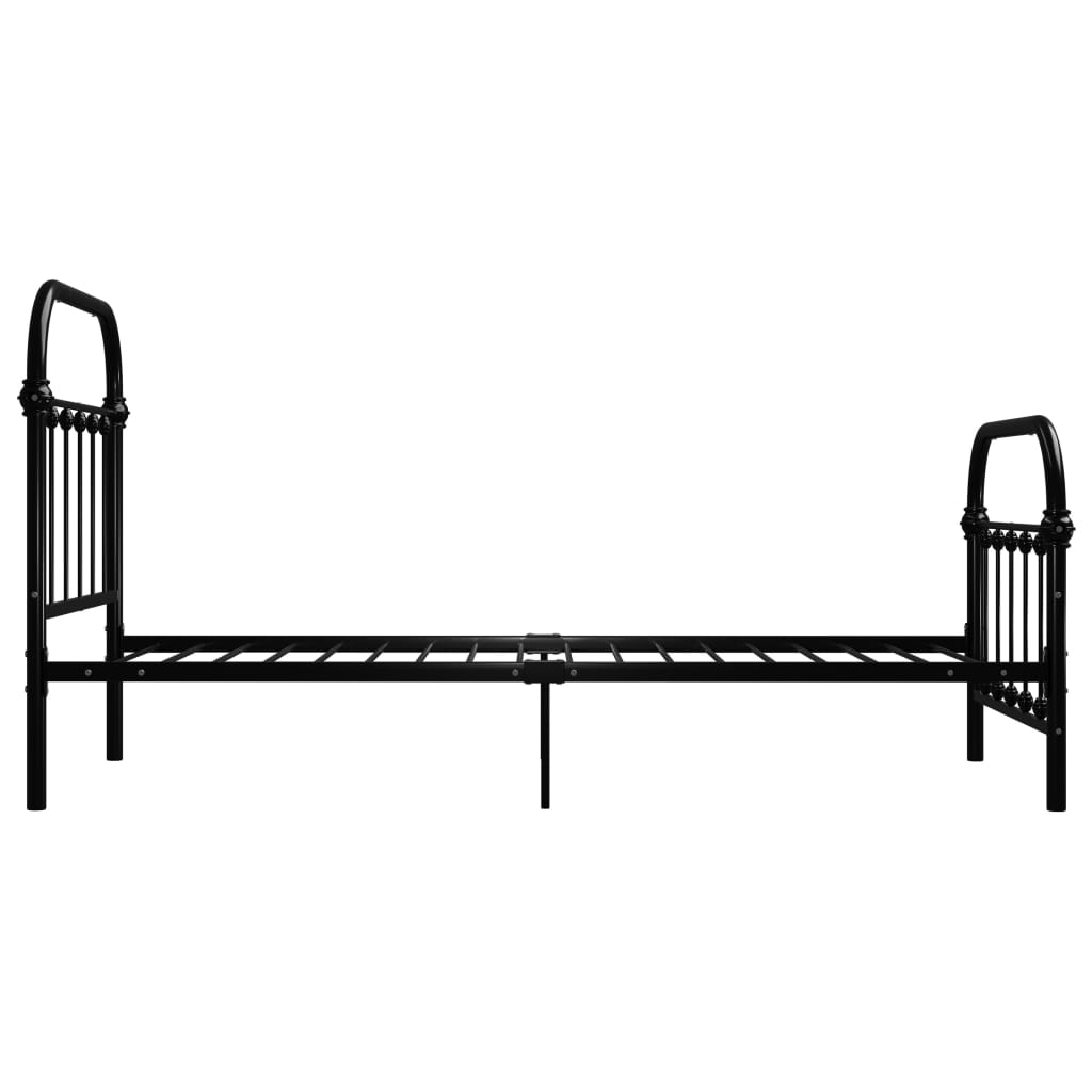 284499 vidaXL Bed Frame without Mattress Black Metal 100x200 cm